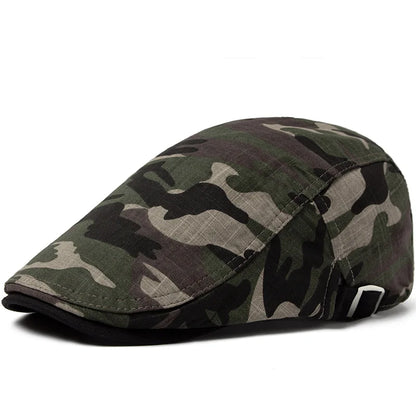 Camouflage Linen Ivy Cap | Country Outdoor Flat Cap | Urban Caps NZ