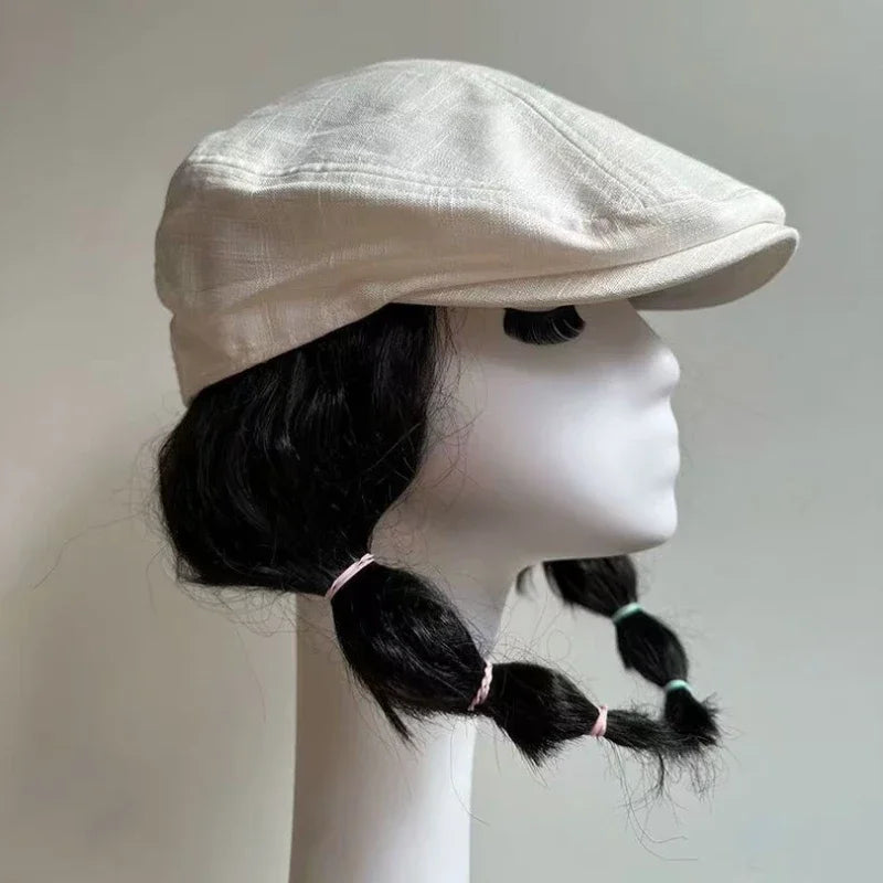 Chester Linen Newsboy Cap