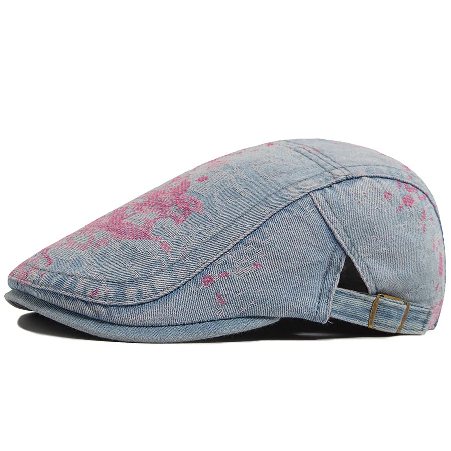Floral Print Cotton Ivy Cap | Country Garden Flat Cap | Urban Caps NZ