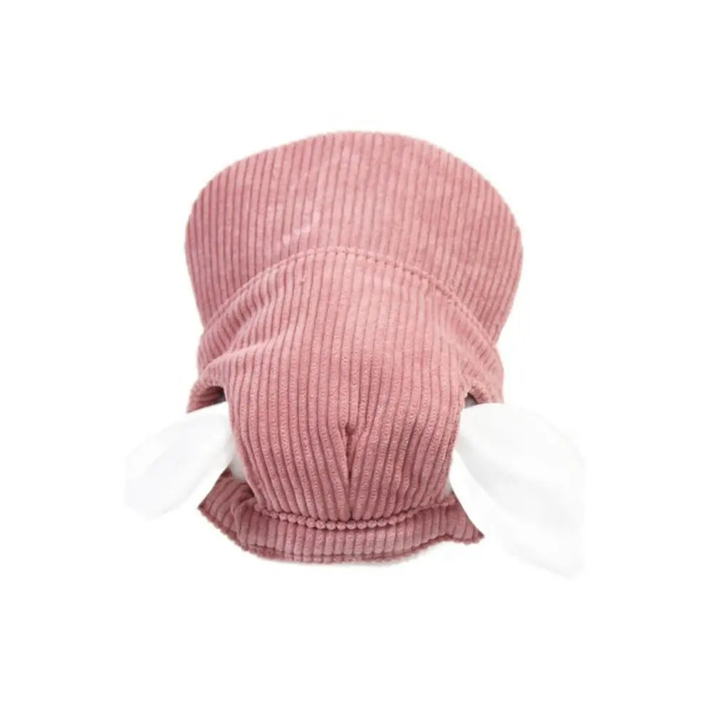 Corduroy dog baseball cap with ear holes in pink