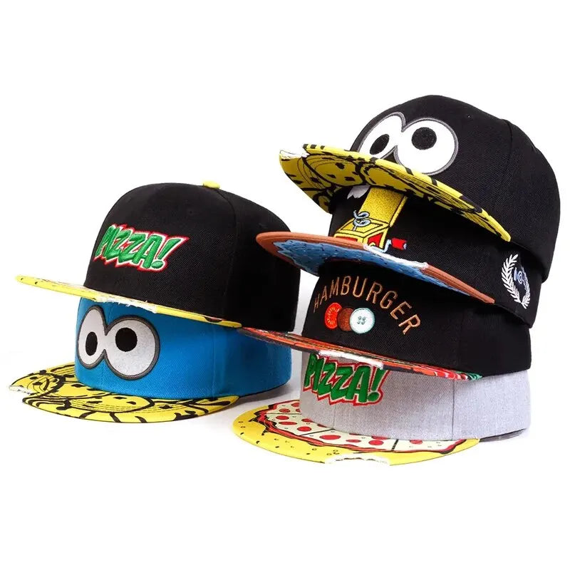The Napoli | Eye & Pizza Embroidery Unisex Snapback Cap | Urban Caps NZ