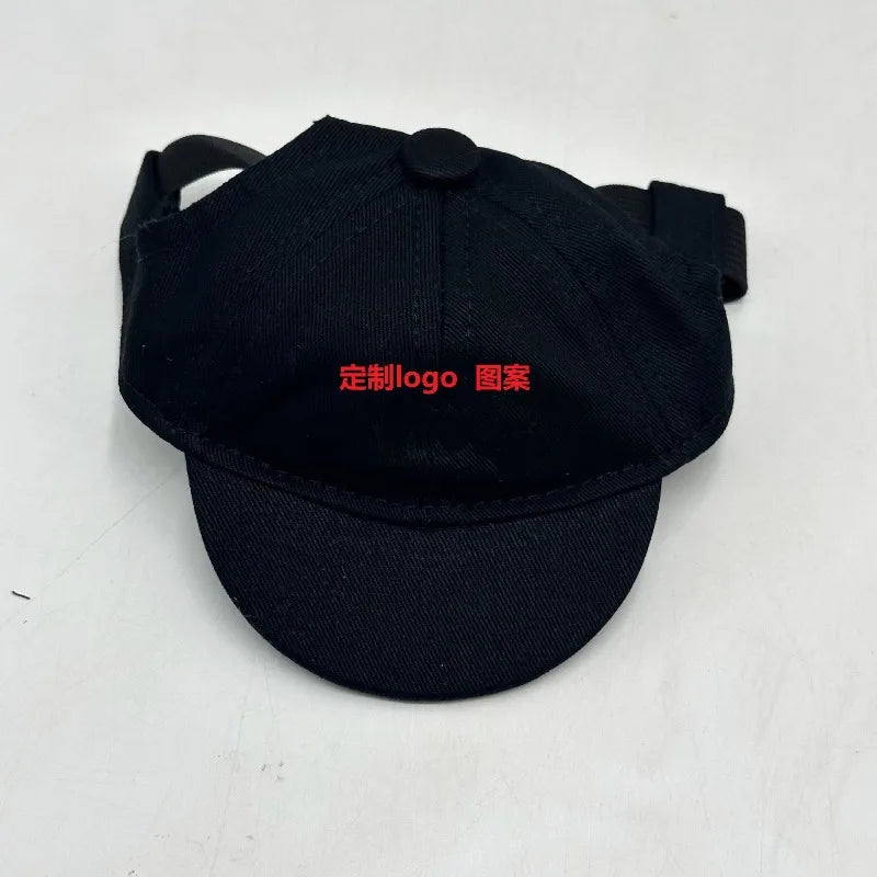 Twill dog cap with embroidered lettering in orange