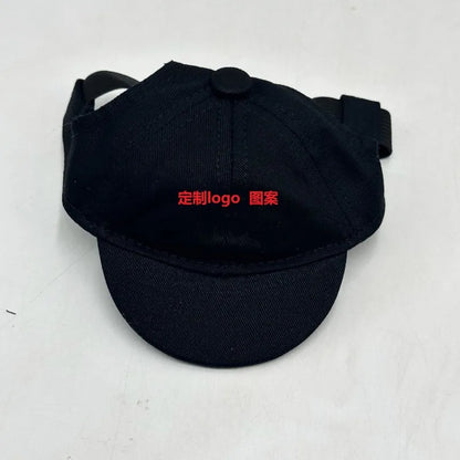 Twill dog cap with embroidered lettering in orange
