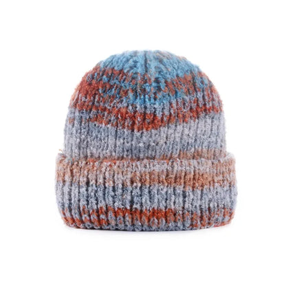 Korean Gradient Knit Beanie – Soft Winter Wool Blend Warm Stretch Beanie Hat
