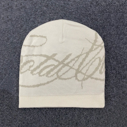 The Harrogate Knit | Jacquard Letter Woollen Fashion Beanie | Urban Caps NZ