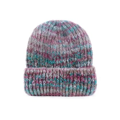 Korean Gradient Knit Beanie – Soft Winter Wool Blend Warm Stretch Beanie Hat