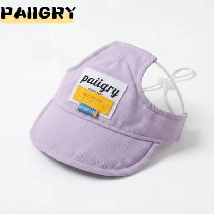 Dog visor cap shown in seven colours including a colourful print