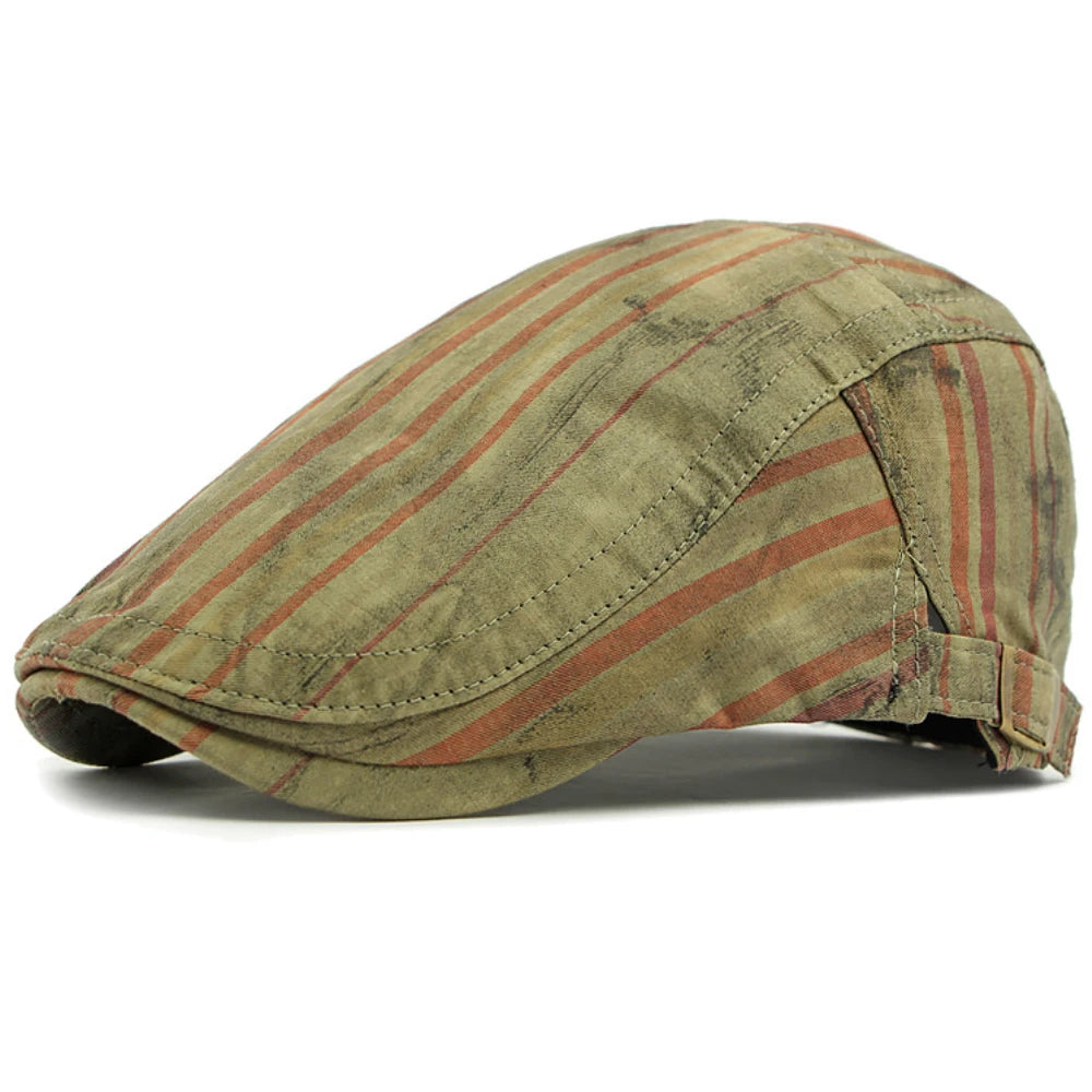 Blackpool Striped Beret in Green
