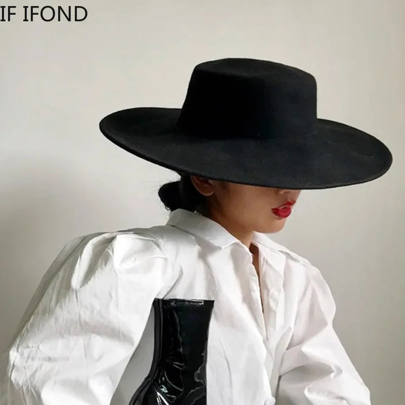 Classic Wide Brim Fedora Hat – Structured Formal Travel Cap
