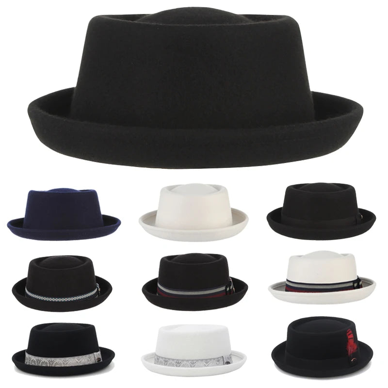 Paris Noir Wool Felt Pork Pie Hat | Urban Caps