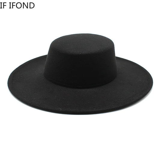 Classic Wide Brim Fedora Hat – Structured Formal Travel Cap