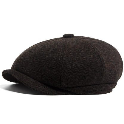 Herringbone Octagonal Newsboy Cap | British Winter Cap | Urban Caps NZ