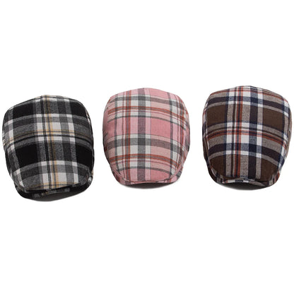 Thin Herringbone Plaid Ivy Cap | Lightweight Flat Hat | Urban Caps NZ