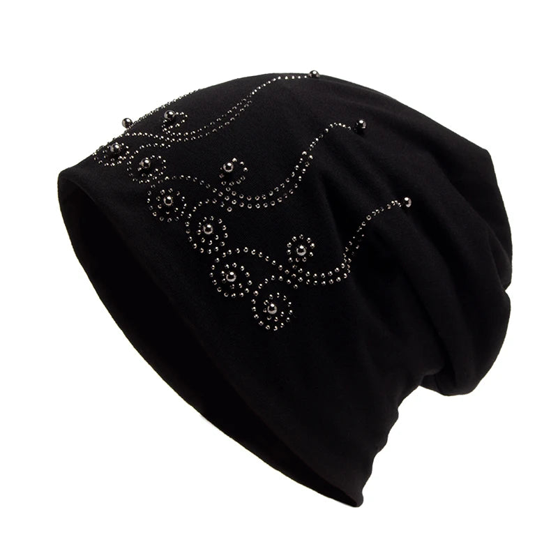 The Cristallo | Rhinestone Pearl Balaclava Beanie | Urban Caps NZ