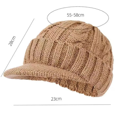 Winter Knitted Brim Beanie – Warm Ear Protection Outdoor Cap