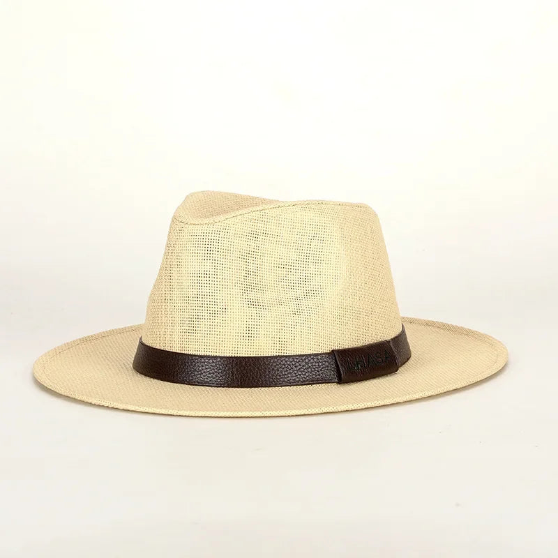 Ashcombe Woven Panama-Style Fedora in Creamy-White