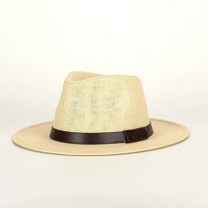 Ashcombe Woven Panama-Style Fedora in Creamy-White