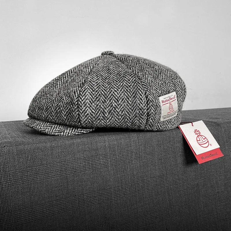 Premium Harris Tweed Octagonal Newsboy Cap – 100% Pure Wool Heritage Collection | Urban Caps