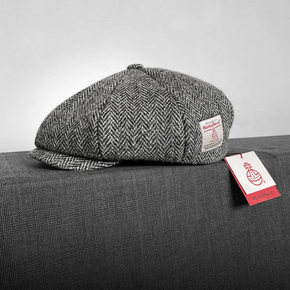 Premium Harris Tweed Octagonal Newsboy Cap – 100% Pure Wool Heritage Collection | Urban Caps