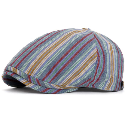 Cordoba Striped Artist Beret in Blue