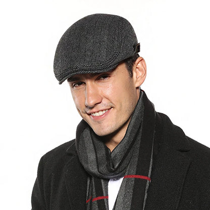 Striped Wool Velvet Ivy Cap | Premium Highland Flat Cap | Urban Caps NZ