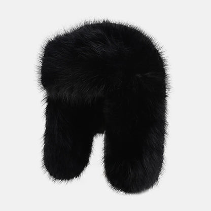 Resolute Fluffy Fur Trapper Hat in Black