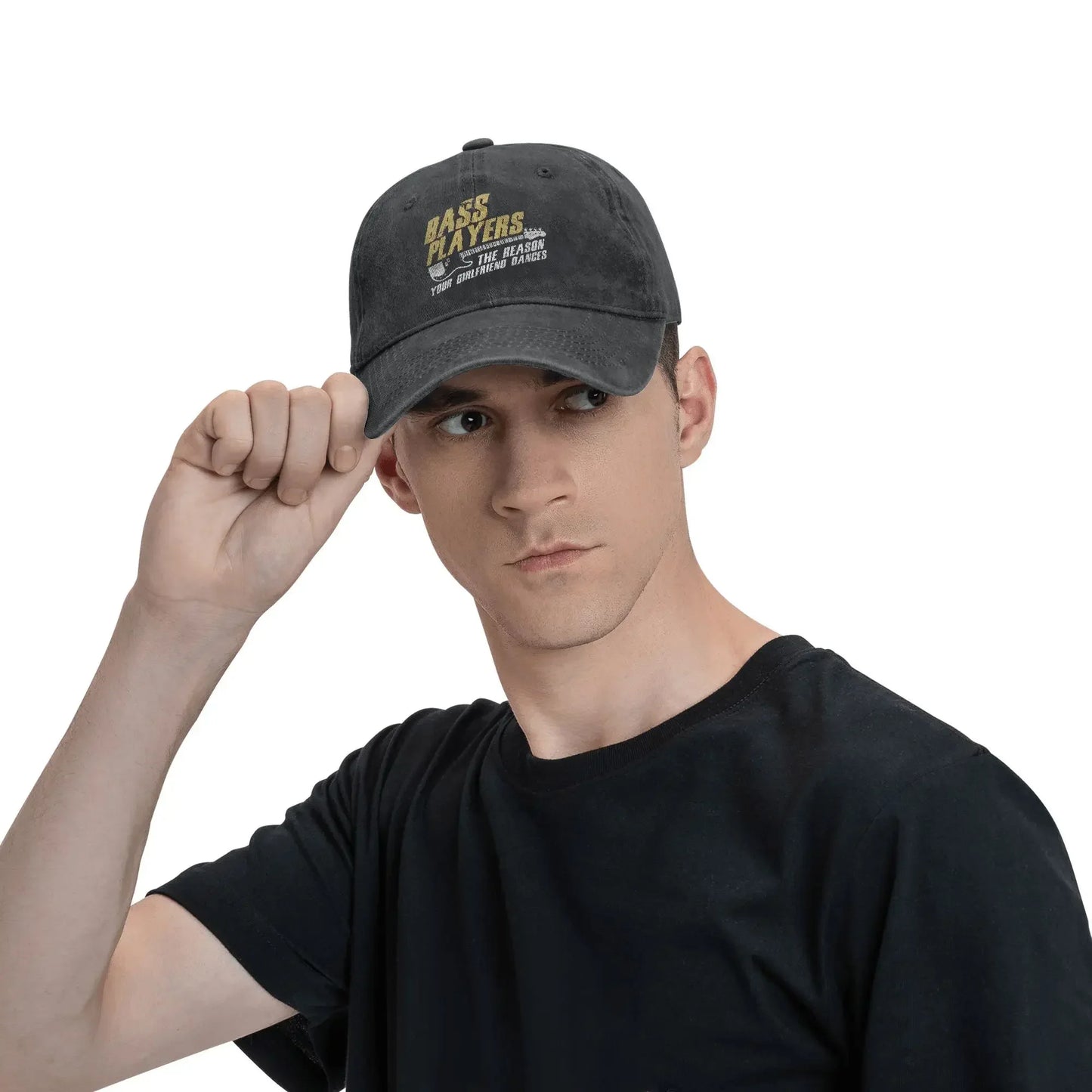 Bass Players Vintage Distressed Baseball Cap – Unisex Adjustable Music Hat