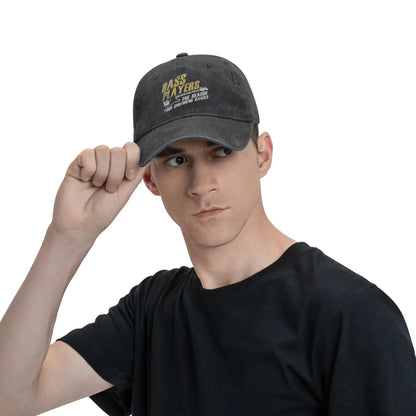 Bass Players Vintage Distressed Baseball Cap – Unisex Adjustable Music Hat