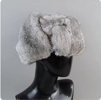 Yukon Fur Trapper Hat in Rabbit Grey