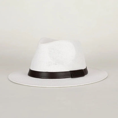 Ashcombe Woven Panama-Style Fedora in White