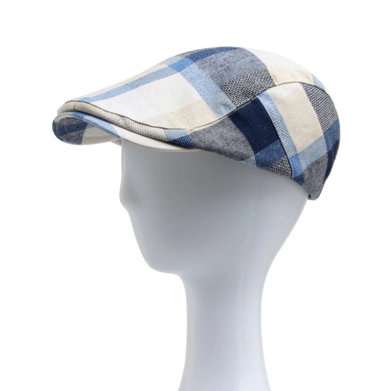 Multicolour Plaid Ivy Cap | Country Heritage Flat Cap | Urban Caps NZ