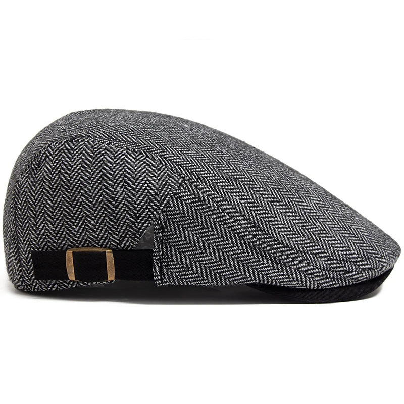Striped Herringbone Ivy Cap | Heritage Autumn Flat Cap | Urban Caps NZ