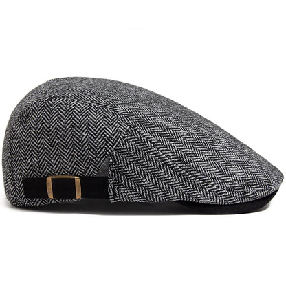 Striped Herringbone Ivy Cap | Heritage Autumn Flat Cap | Urban Caps NZ
