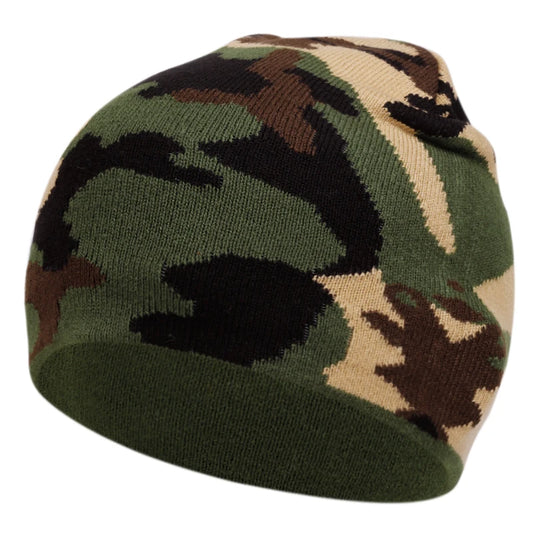 The Moorland | Simple Camouflage Wool Knitted Beanie | Urban Caps NZ
