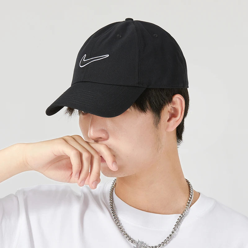 Nike Sports Cap - White & Black Running Travel Hat