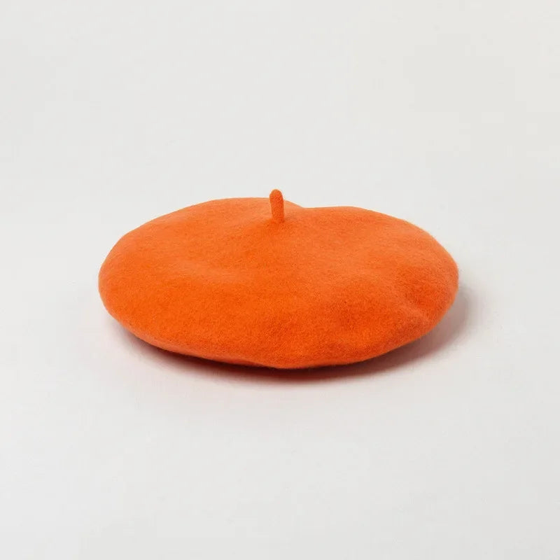 Versailles Wool Beret in Orange