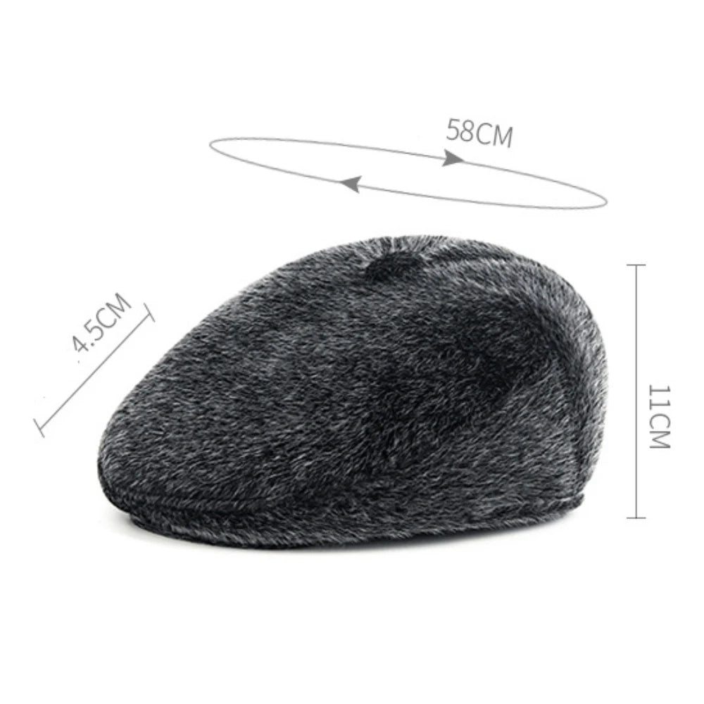 Inverness Faux Fur-Trim Beret