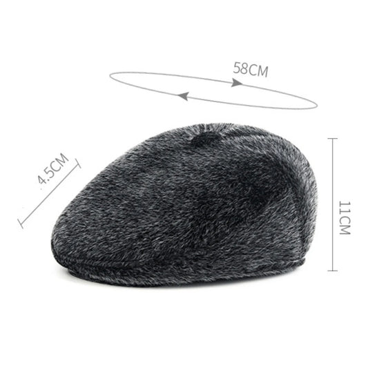 Inverness Faux Fur-Trim Beret