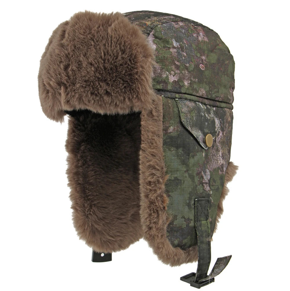 Arctic Camouflage Trapper Hat in Army Green