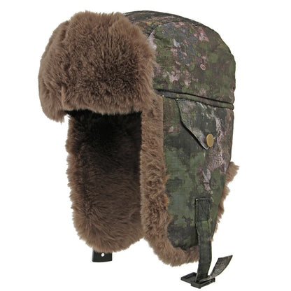 Arctic Camouflage Trapper Hat in Army Green