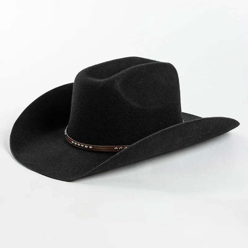 Denton Premium 100% Wool Cowboy Hat – Adjustable Western Felt Hat with Leather Band