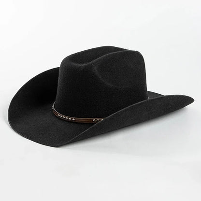 Denton Premium 100% Wool Cowboy Hat – Adjustable Western Felt Hat with Leather Band