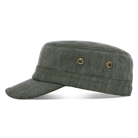 The Garrison | Cotton Twill Vintage Military Flat Cap | Urban Caps NZ