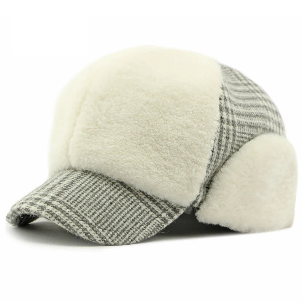 Chiswick Fleece Fur Baseball Cap in Gray