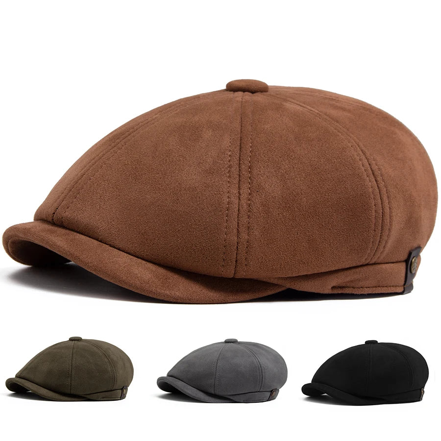 Suede Newsboy Cap | Retro British Gentleman's Cap | Urban Caps NZ