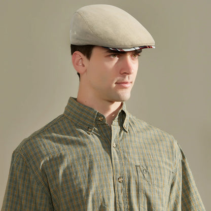 The Enniskillen | Men's Linen Irish Ivy Gatsby Flat Cap | Urban Caps NZ