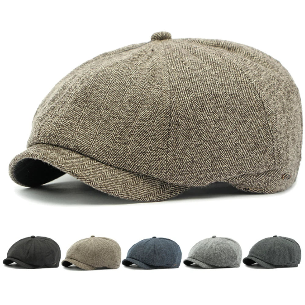 Bordeaux Striped Octagonal Beret