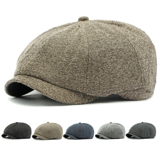 Bordeaux Striped Octagonal Beret