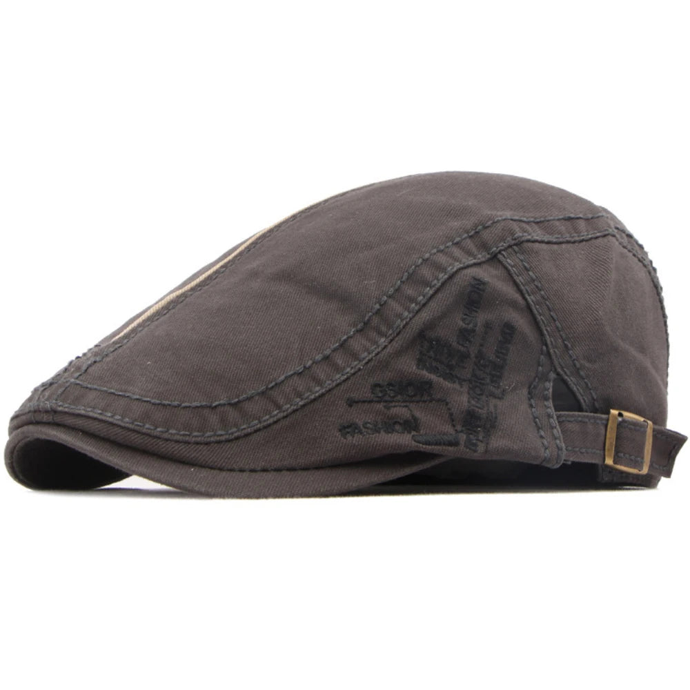Fitzrovia Letter-Pattern Beret in Dark Grey