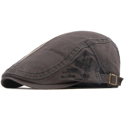 Fitzrovia Letter-Pattern Beret in Dark Grey